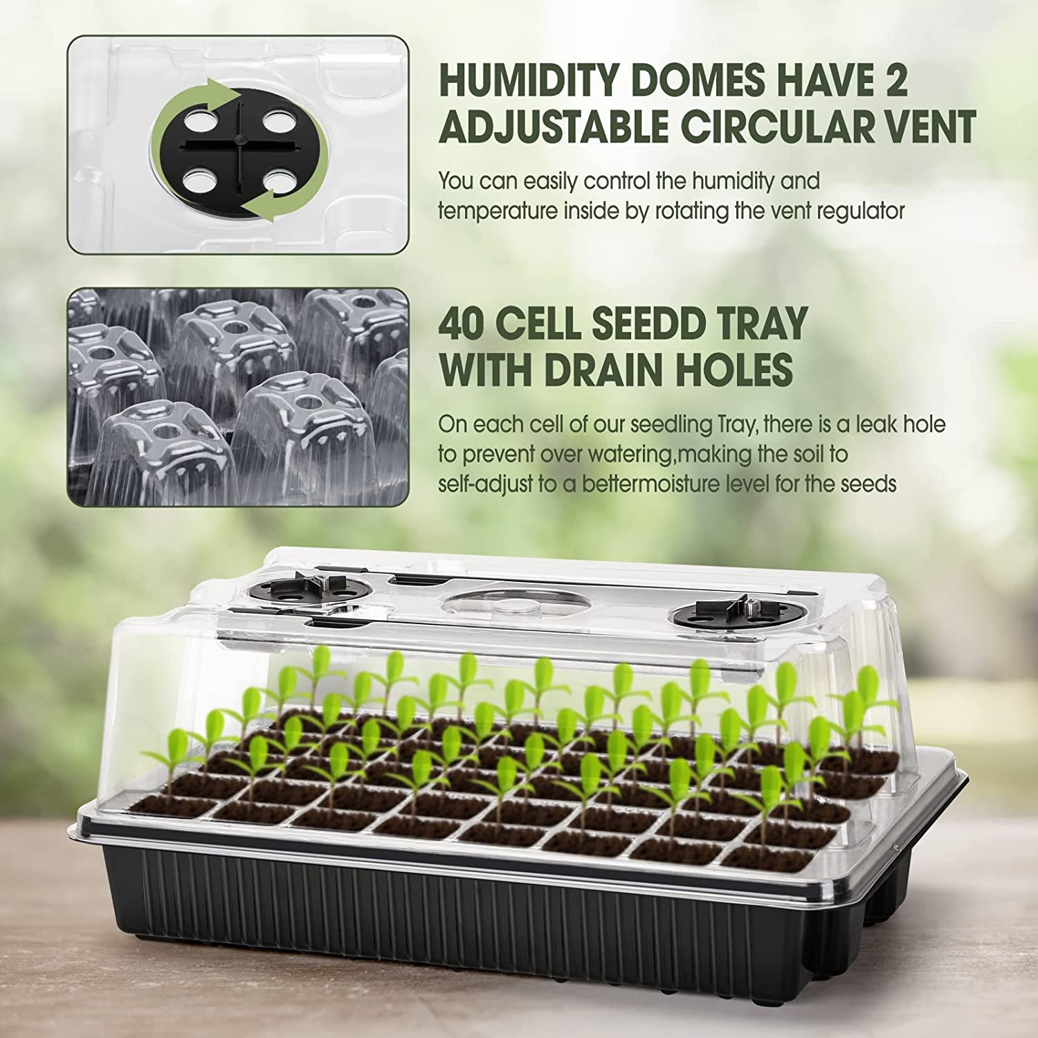 【Best 】1 Set, Seed Starter Tra - Humidity Dome Kit 评论和价格