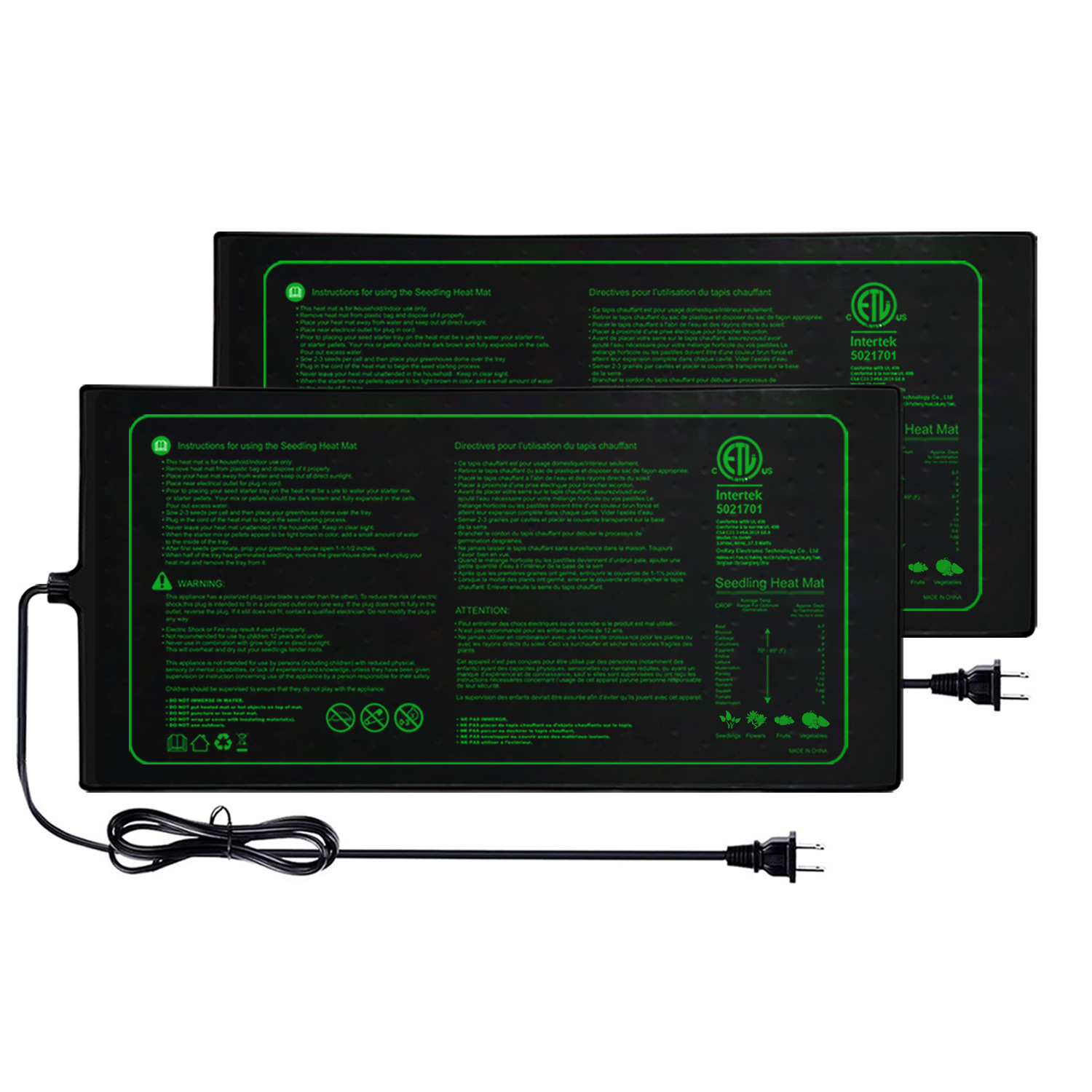 Two-pack 20x10Inch Seedling He - Heat Mat Seedling 评论和价格